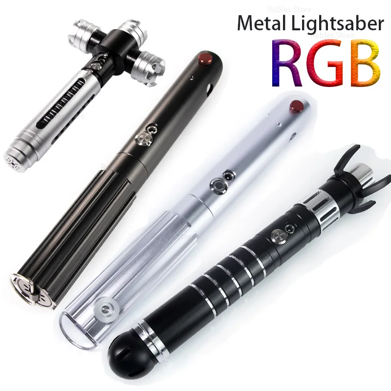 

New RGB Laser Epee double sound lightsaber FOC lock metal handle explosive gun lightsaber Cosplay toy Luke Skywalker Lightsaber