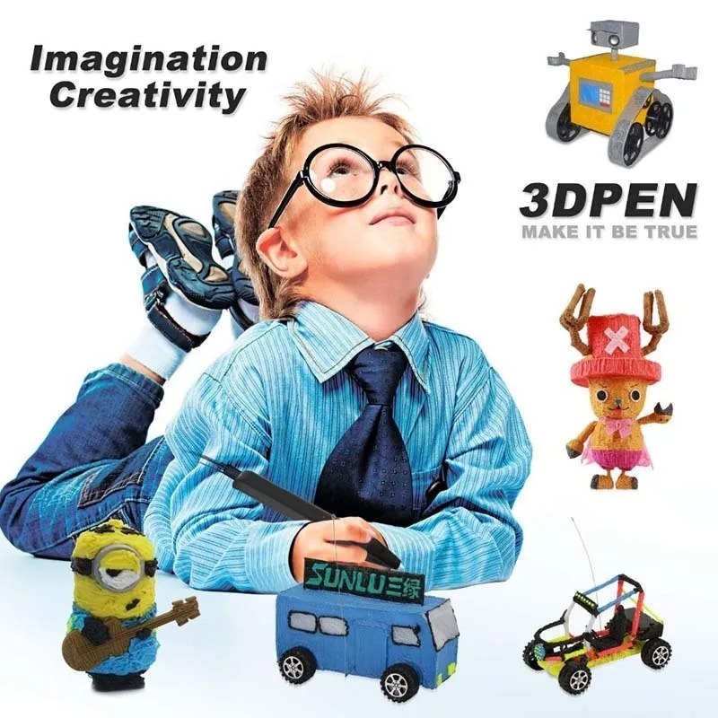 3D Ручка для рисования поддержка PCL/PLA нити дети Scribble 3D Ручка Набор новейший модный и шелк 3D карандаш низкая температура