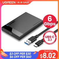 UGREEN HDD Case 2.5 SATA to USB 3.0 Adapter Hard Drive Enclosure for SSD Disk HDD Box Type C 3.1 Case HD External HDD Enclosure 1