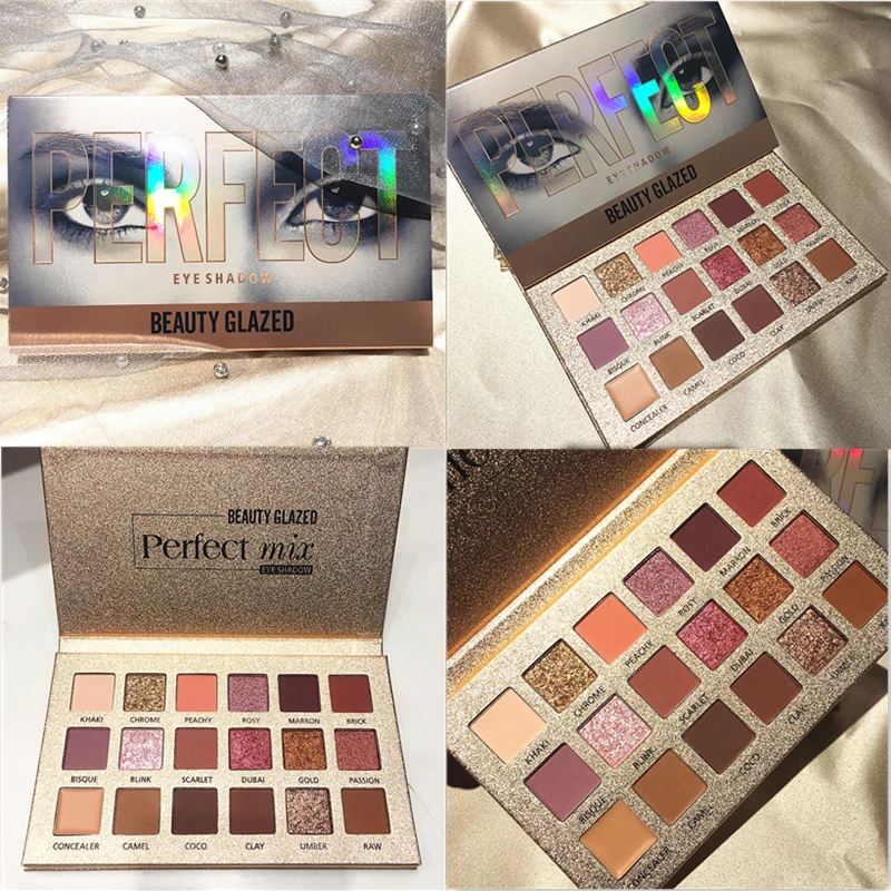 Beauty Glazed макияж тени для век палитра макияжа Кисти 18 цветов Мерцающая