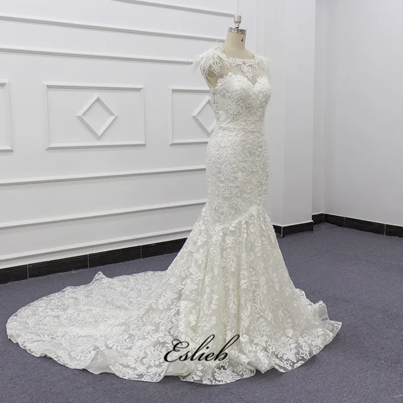 Eslieb robe de soiree Новое свадебное платье размера плюс на заказ размер s Свадебные платья Русалка свадебное платье Vestido de Noiva