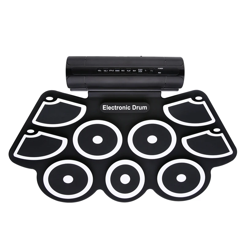 Портативный электронный USB MIDI барабан в комплекте 9 колодок Встроенные колонки