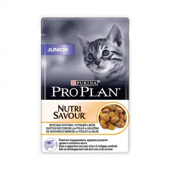 

Влажный корм Purina Pro Plan Junior, для котят, курица в желе, пауч, 85 г