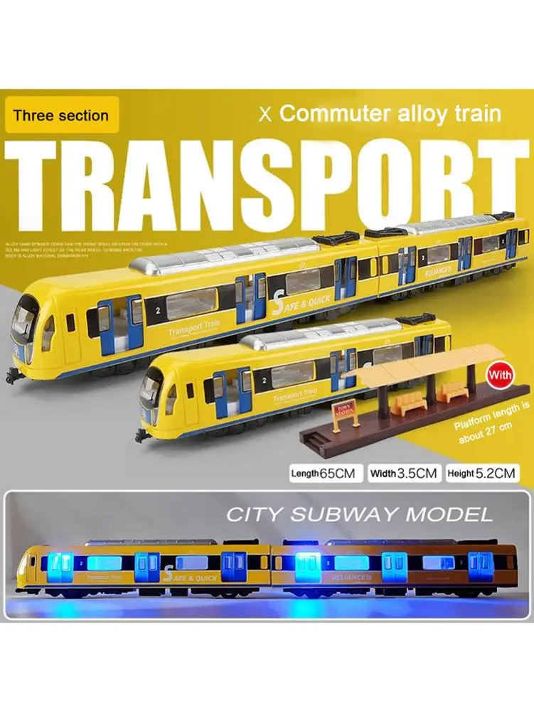 

Simulation 1: 87 Commuter Train Toy Pull Back Car Set Alloy High-speed Rail Toys Subway Train Light Rail Model