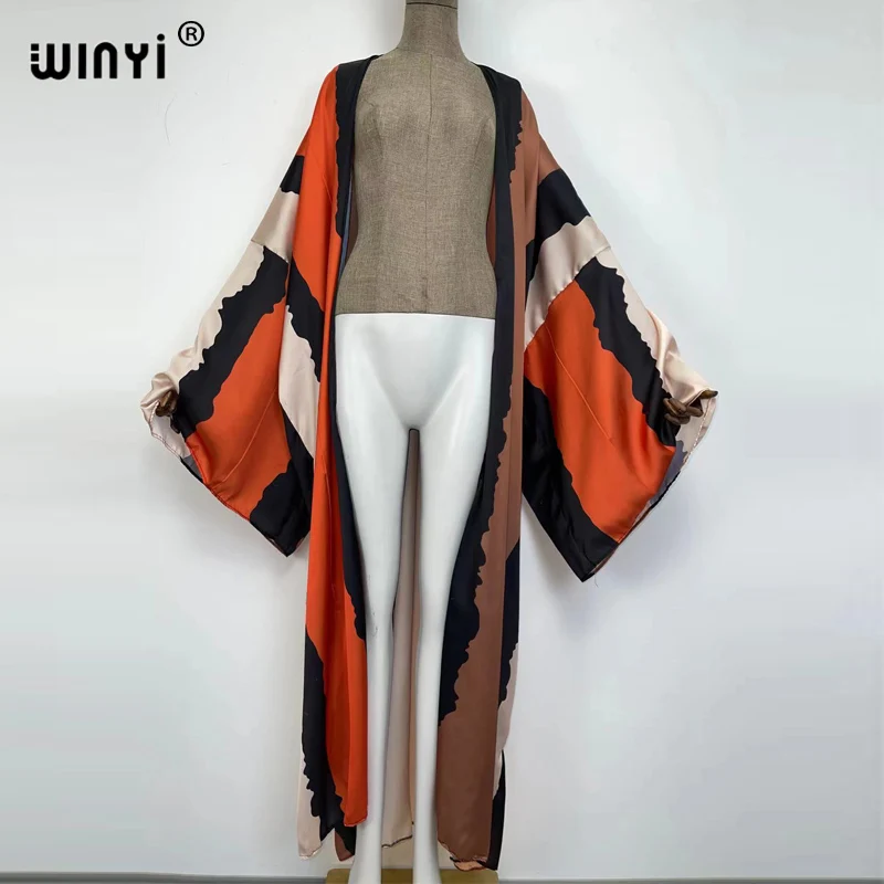 WINYI WINYI 여성용 루즈 롱 가디건 드레스, 칵테일 파티, 보호 맥시 비치 홀리데이 배트윙 슬리브, 기모노 로브 드레스, 유럽 2022