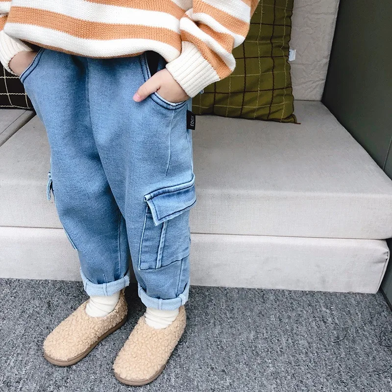 children's pants autumn and winter washed pants casual overalls men's and women's children's pants toddler girl winter clothes