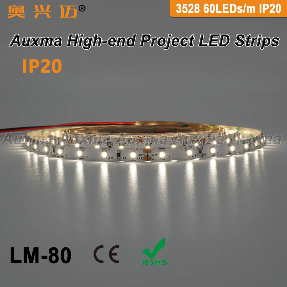 Светодиодная лента 3528 60LED s/m IP20 12 В/24 В 4 8 Вт/м 5m 300 светодиодный s/Reel не