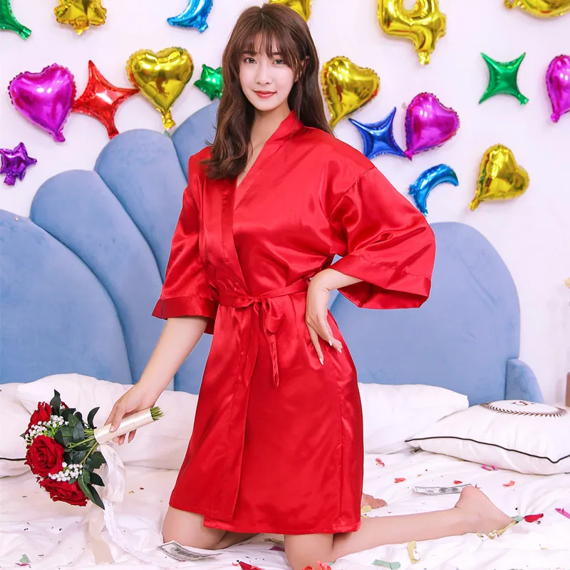 Silk Robe Party Bathrobe Women Silk Bridesmaid Robes Sexy Robes Satin Robe Ladies Dressing Gowns