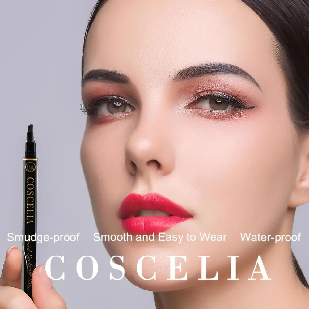 COSCELIA, микроблейдинг, карандаш для бровей, водонепроницаемый, вилка, наконечник, косметика, натуральная, долговечная краска, тату, карандаш для бровей