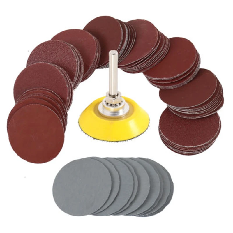 100pcs 2 Mixed Sander Sanding Discs 80-3000 Grit Pads Hook&Loop Sandpaper