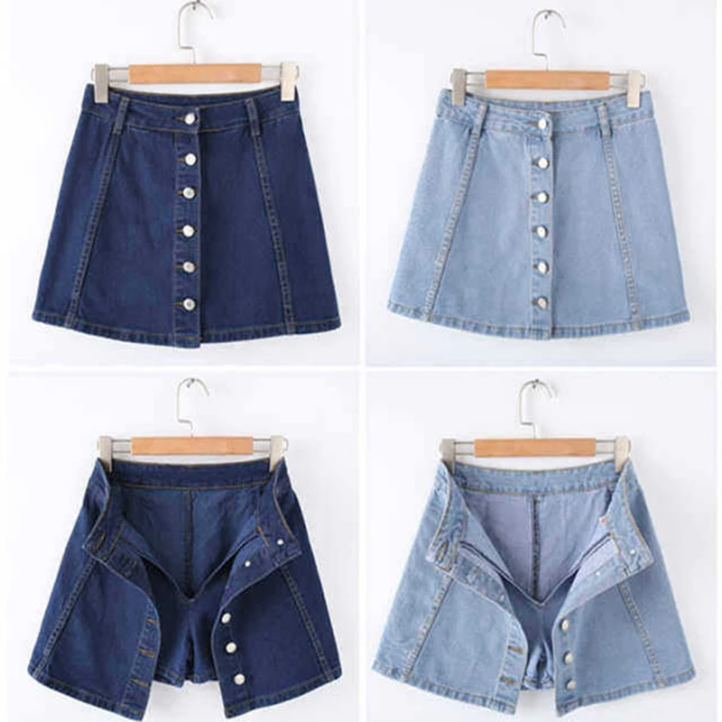 Bigsweety Faldas Mujer Moda, женские джинсовые юбки трапециевидной формы с высокой талией, Повседневная однобортная мини-юбка Harajuku, джинсовая юбка