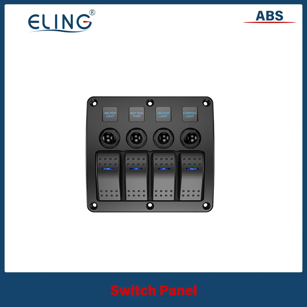 

ELING 4 Gang 6 Gang 8 Gang Switch Panel Toggle Switch Air Switch Single Light DC 12/24V Waterproof RV Yacht Marine Boat Ship Car