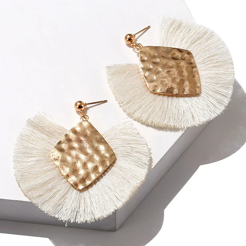 

Creative Colorful Tassel Dange Earring For Women Handmade Bohemian Ethnic Retro Accessories Minimalism jewelry Free Shipping