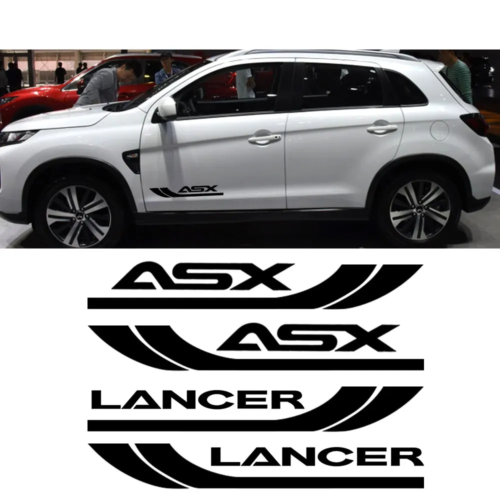 

2pcs Side Door Decals Stickers for For Mitsubishi Lancer 10 3 9 EX Outlander 3 ASX L200 Ralliart Competition Car Styling