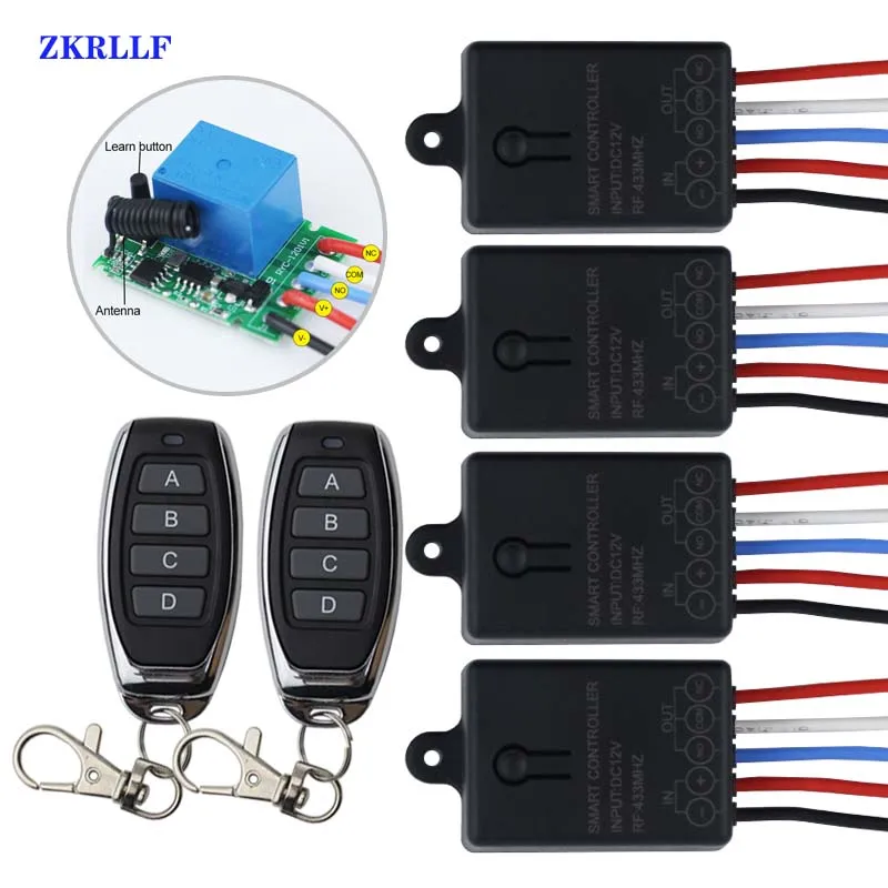 433Mhz Home Smart Push Button Wireless Switch Light RF Remote Control Receiver 433Mhz Home Smart Push Button Wireless Switch Light RF Remote Control Receiver