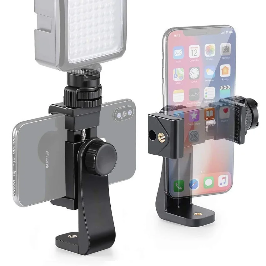 

Tripod Mount Adapter Cell Phone Clipper Holder Vertical 360 Tripod Stand for smartphone