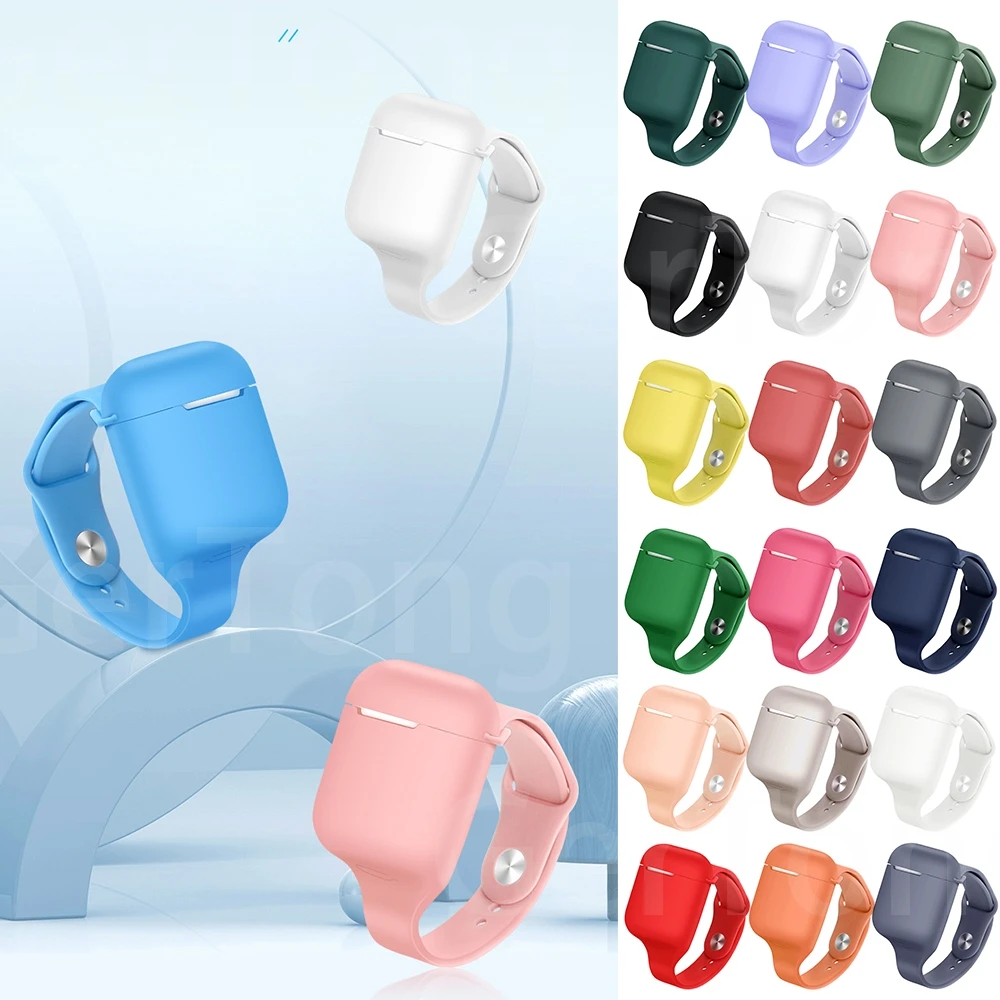 Чехол для наушников Apple Airpods 1/2 мягкий силиконовый однотонный защитный чехол 1 2
