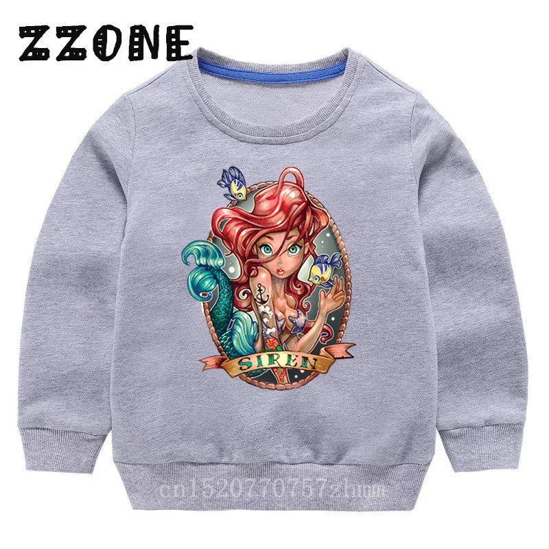 Children's Hoodies Kids Europe Pop Cartoon Princess Sweatshirts Baby Cotton Pullover Tops Girls Boys Autumn Clothes,KYT5300 - Color: 5300H-Gray