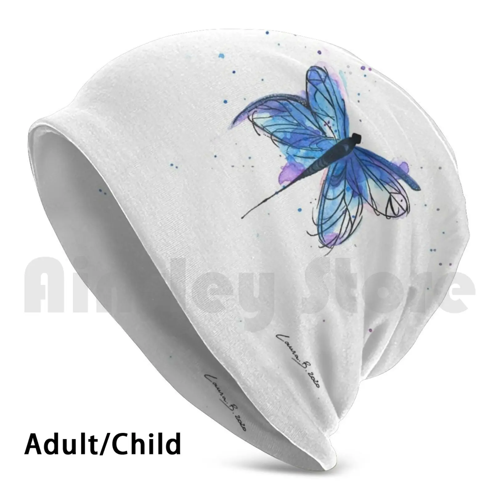 

Dragonfly Beanies Knit Hat 668 Beanies Print Colors Watercolor Home House Dragonfly Animal Animals