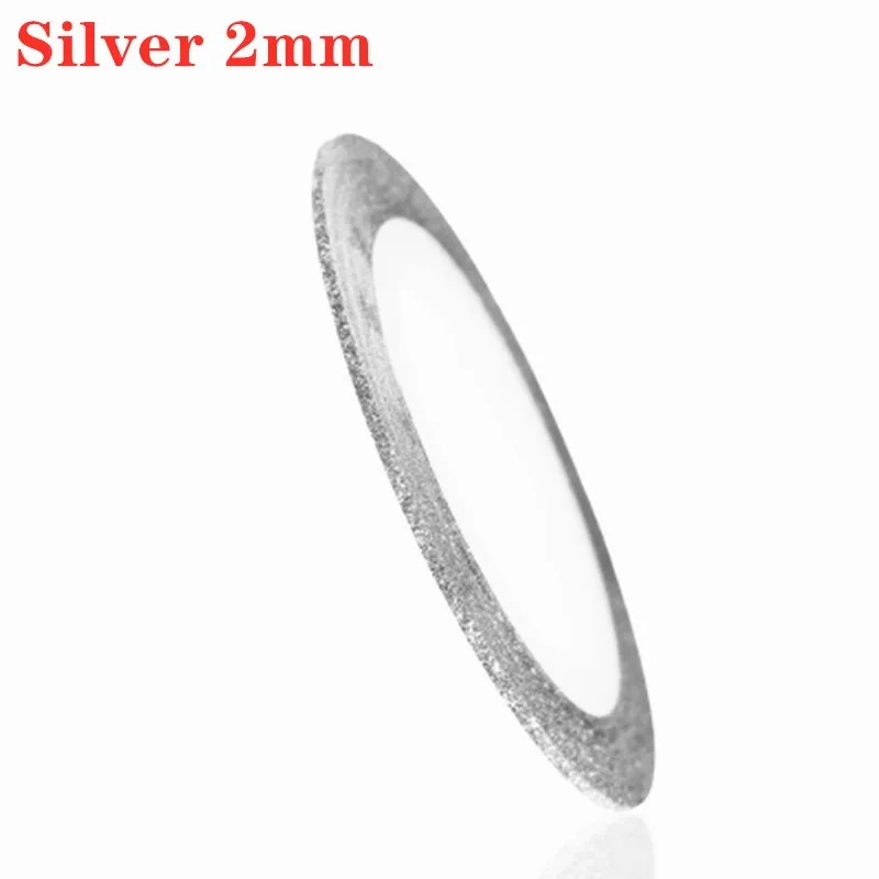 Silver 2mm 1 в рулонах для украшения ногтей Блестящий золотистый Серебристый зачистки ленты линии, полосы инструменты для декора 1 мм 2 мм наклейки для ногтей DIY аксессуары для красоты - Цвет: Silver 2mm