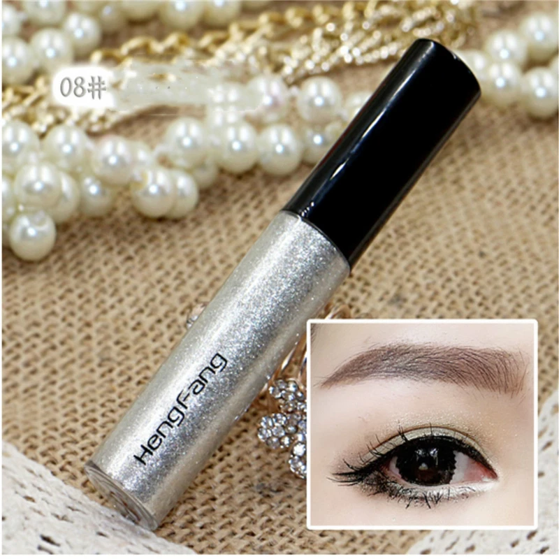 8 цветов блестящая жидкая подводка для глаз водостойкая стойкая Мерцающая металлическая дымчатый цвет тени для век подводка для глаз макияж косметика - Цвет: 08
