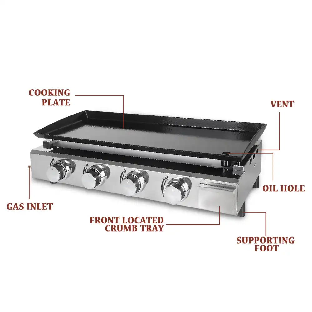Lpg Gas Plancha Stainless Steel 4 Burners Bbq Plancha Teppanyaki Cast Iron Plate Outdoor Barbecue Grill Camping Commercial Bbq Grill Gas Bbq Grillgas Bbq Aliexpress