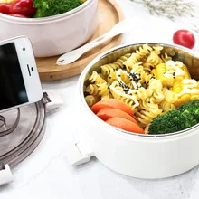 Lunch Box Plastic Four Seperated Adult Students Bento Lunch Box English Simple Buckle Pull Container
