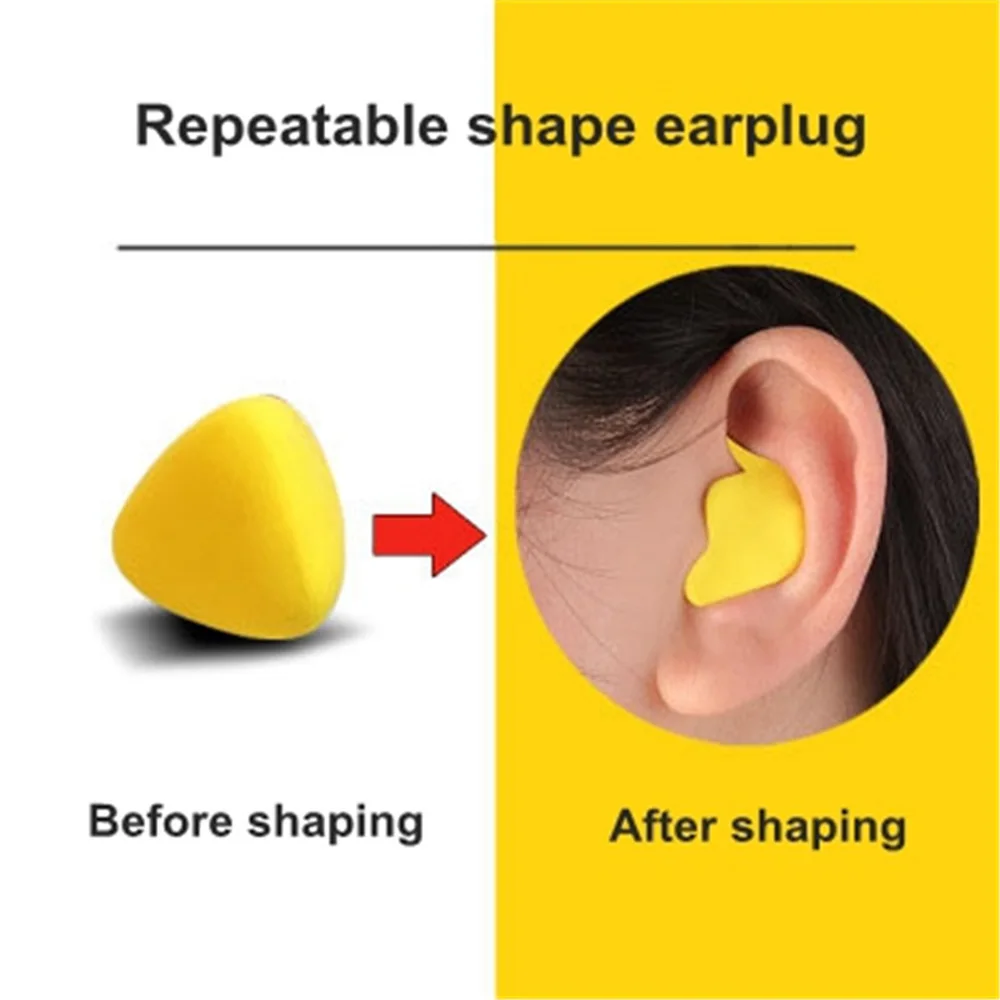 Moldable Shaped 60pc/set PU Anti-noise Ear Plugs Noise Reduction Sleeping Guard Soft Anti-snoring Sleep Quality Health Care Tool