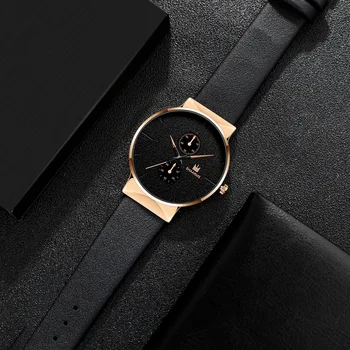

Men Watches 2020 Luxury Top Brand Multiple Dial Business Casual Quartz Wristwatch Leather Male Clock reloj hombre