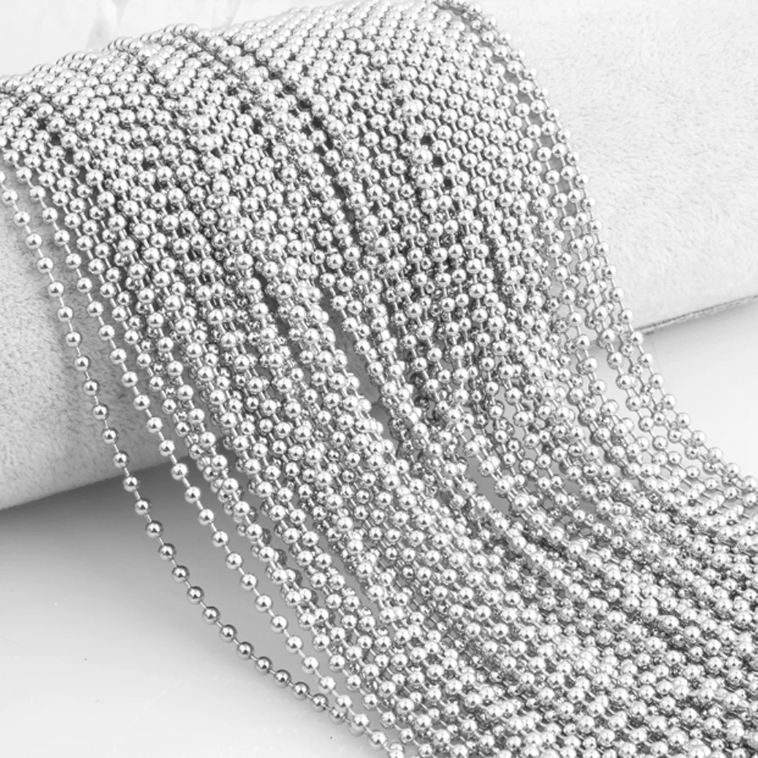 Wholesale Lots 12 Color 2/5/20Pcs Ball Metal 2.4mm Beads Chains Necklace Finding Wholesale Lots 12 Color 2/5/20Pcs Ball Metal 2.4mm Beads Chains Necklace Finding