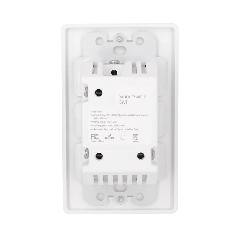 AAAE Top-WiFi Light Switch 2500W Press Switch, US Type Tuya Smart Life App Remote Control, Voice Control By Google Home, Alexa E