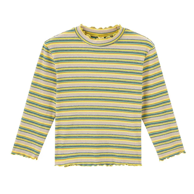 INMAN Spring New Arrival Colorful Stripped Basic Regular Style Women Simple Design All Matched T-shirt