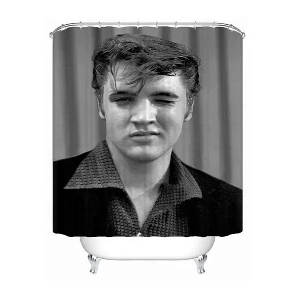 Shower Curtain Пользовательские Элвис Пресли душ Шторы Mildewproof Водонепроницаемый полиэстер различные размеры#0421-21-05 - Цвет: Shower Curtain