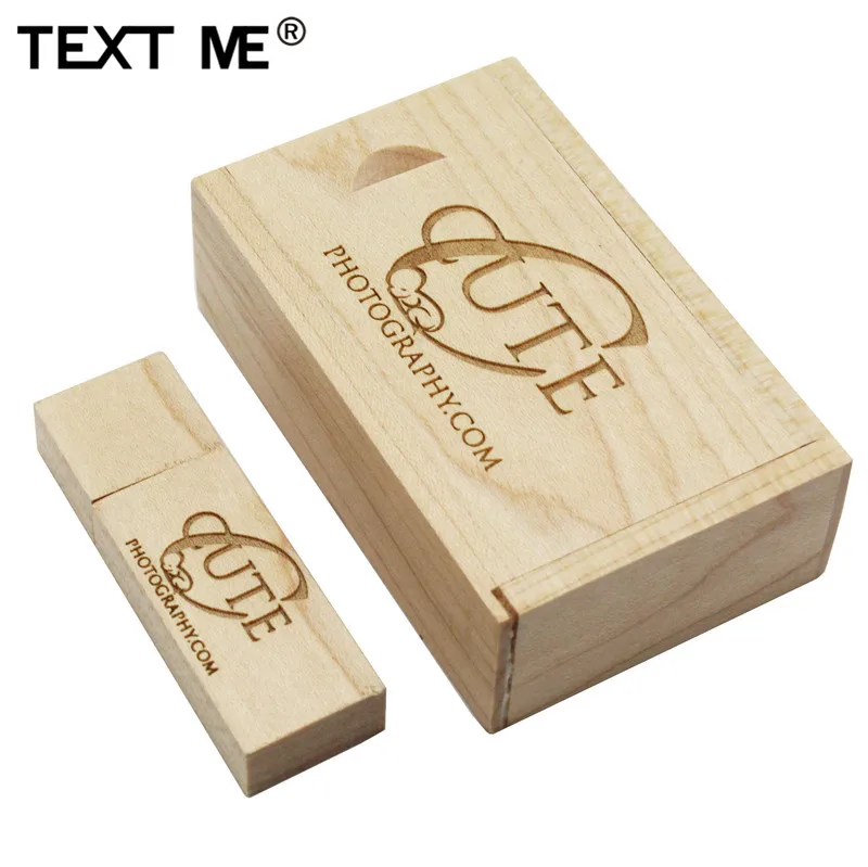 Usb флеш накопитель TEXT ME maple wooden + box 4 ГБ 8 16 32 64 usb 2 0|USB флэш-накопители| |