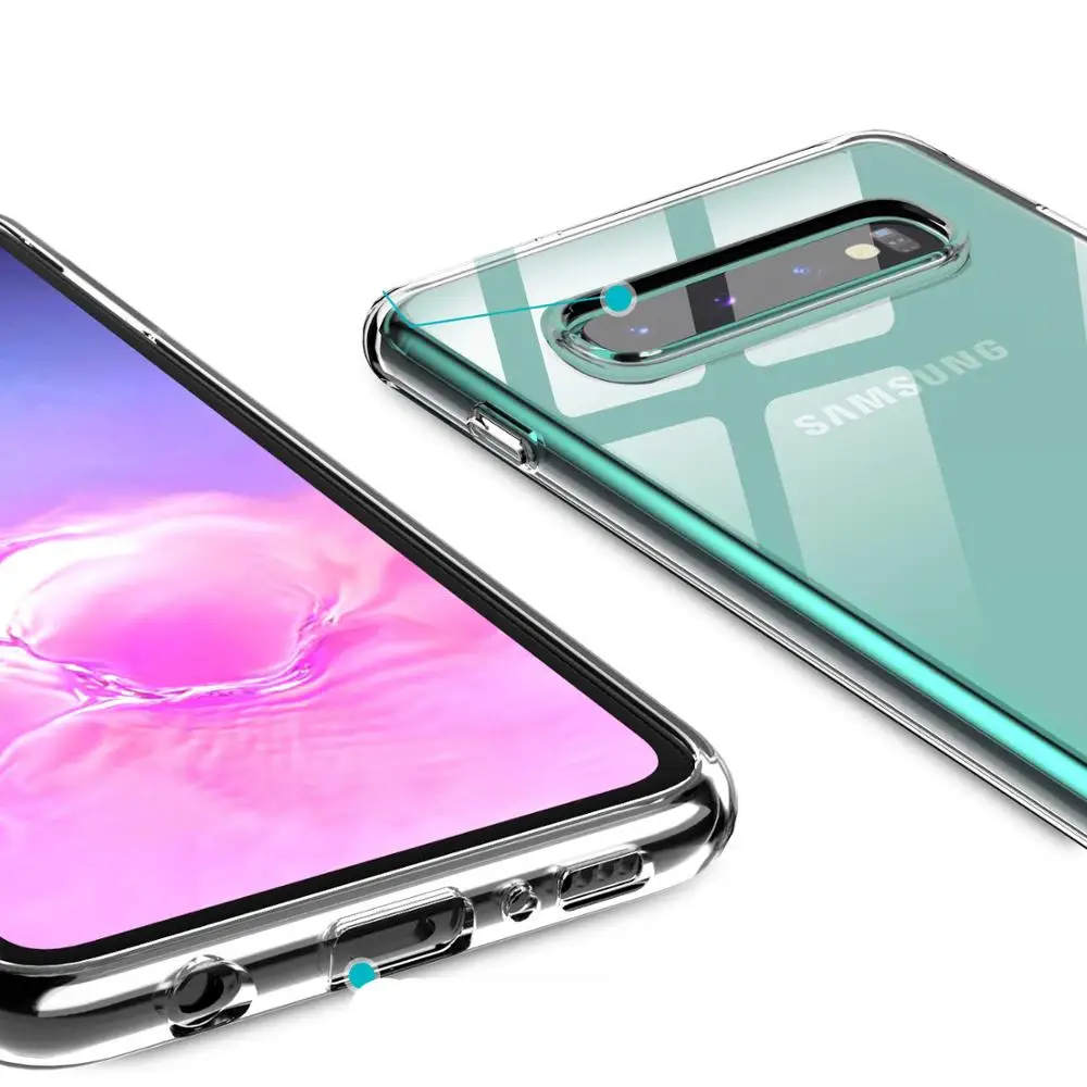 Прозрачный чехол для samsung S10 Plus, тонкий ТПУ чехол для Galaxy S10 S9 S8 Plus Note 8 Note 9 Note10 Note10