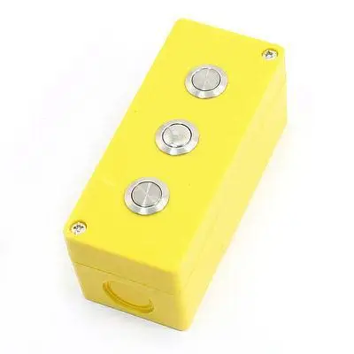 

3A 250VAC Plastic Housing Three Metal Pushbutton Control Station Box