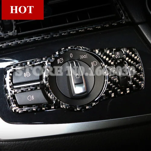 Накладка на кнопку переключателя фары из углеродного волокна для BMW 7 серии F01 F02