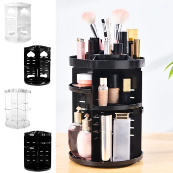 

Fashion 360 Degrees Rotating Makeup Organizer Brush Display Holder Adjustable Jewelry Organizer Case Jewelry Cosmetic Storage Bo
