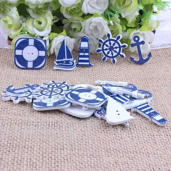 

Anchor Wodden Buttons Mixed 2Hole For Clothing DIY Anchor Decor Scrapbooking Needlework Craft Sewing Wood Buttons Accessories