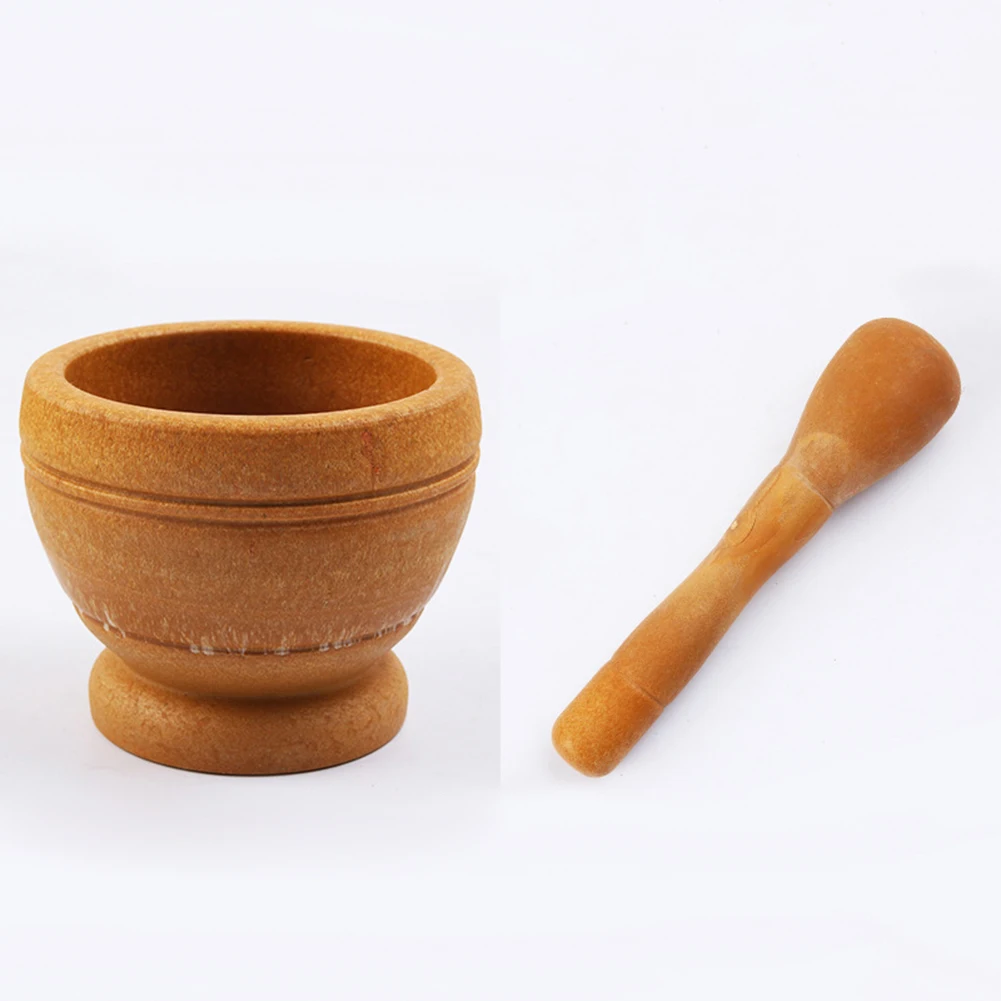 Garlic Masher Bowl Mashing Household Crushing Jar Mortar Pestle Kitchen Gadget Garlic Bowl Mortar Press Pot
