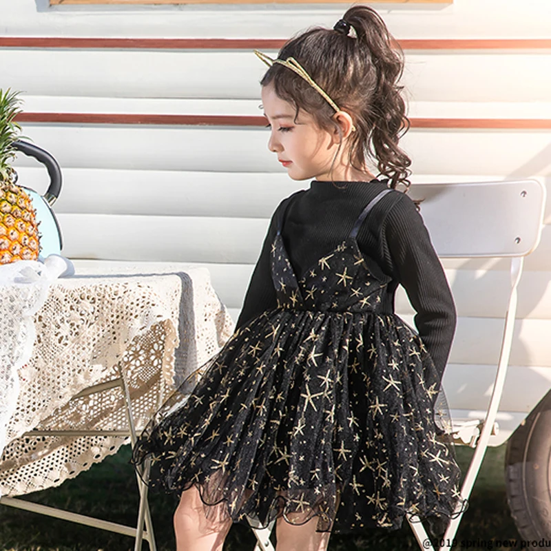 Sodawn Girl Dress Kids Clothes For Girls Super Star Design Baby Girl Dress For Children Girl Clothes Mesh Princess Birthdy Dress