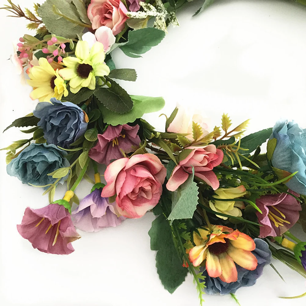 Cloth Simulation Flower Wreath 36 X 36 X 3.5cm Christmas Garland Door Decoration Party Props For Festival Costume
