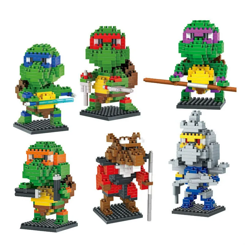 

72pcs 507-511 Ninja Turtles Inserting Blocks DIY Toys Early Education Assembling Diamond Small Particles Building Blocks