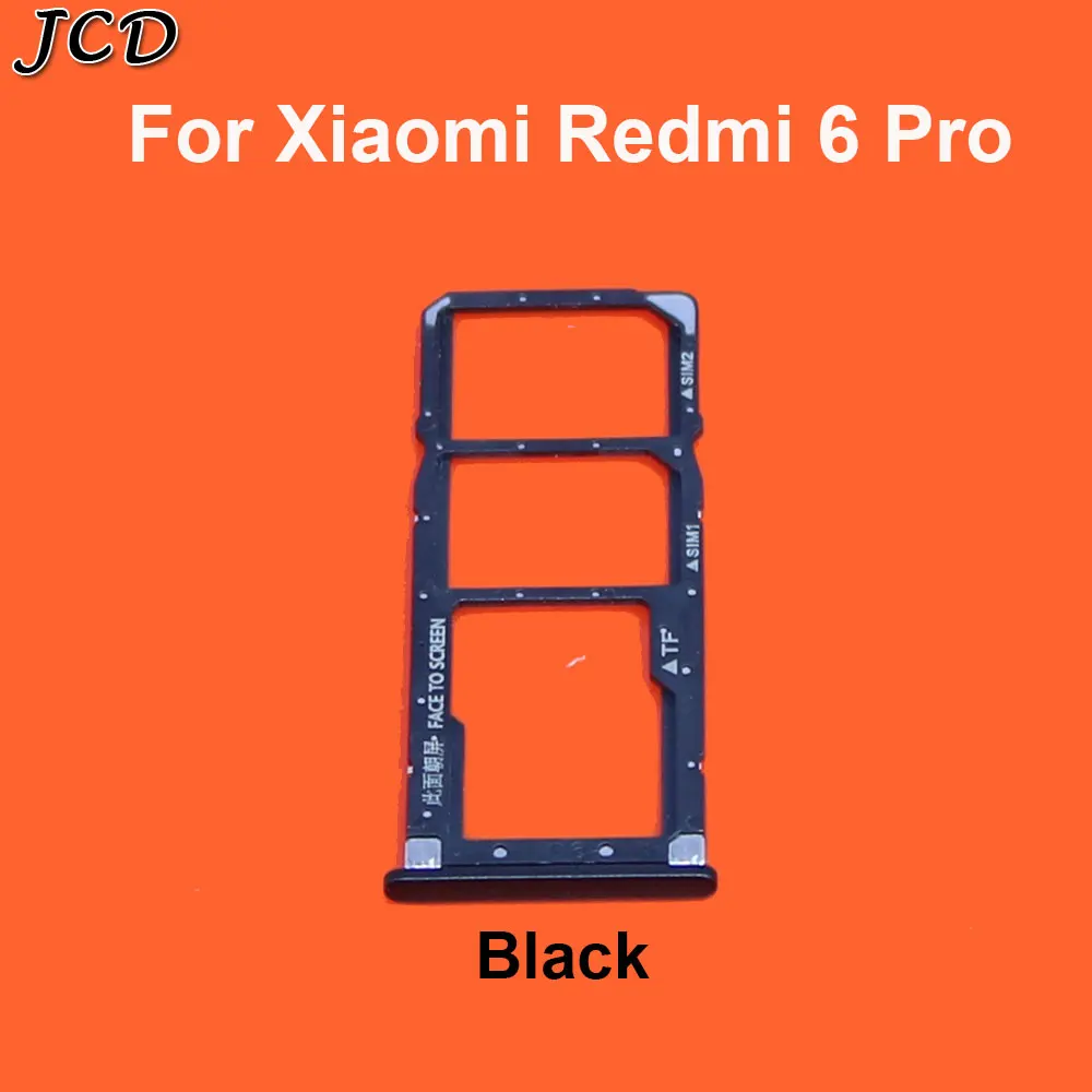 JCD держатель лотка для Sim для Xiao mi redmi 6 pro/mi A2 lite держатель слота для sim-карты Замена - Цвет: Black