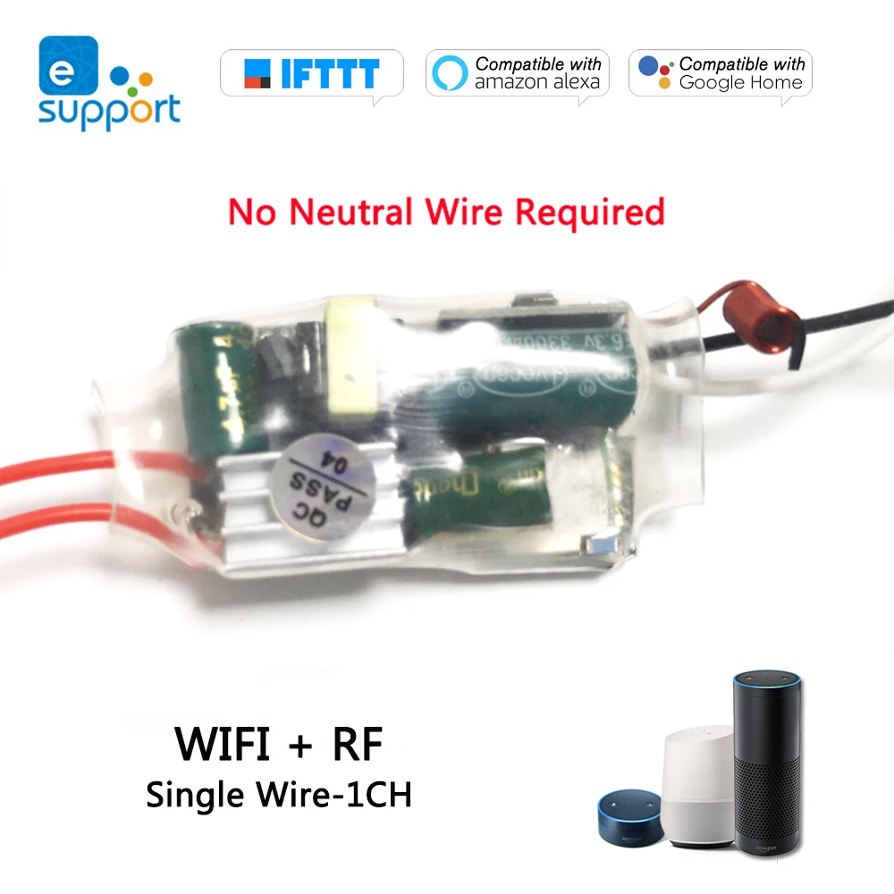 EWelink одножильный провод WIFI модуль 220 240 В 1/2/3 банда Wifi переключатель RF 433 МГц