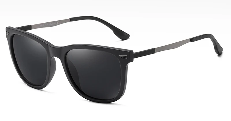 matte black Peekaboo, мужские поляризованные солнцезащитные очки, квадратные, для улицы, TR90 TAC, половина металла, мужские солнцезащитные очки для вождения, высокое качество, лето - Цвет линз: matte black