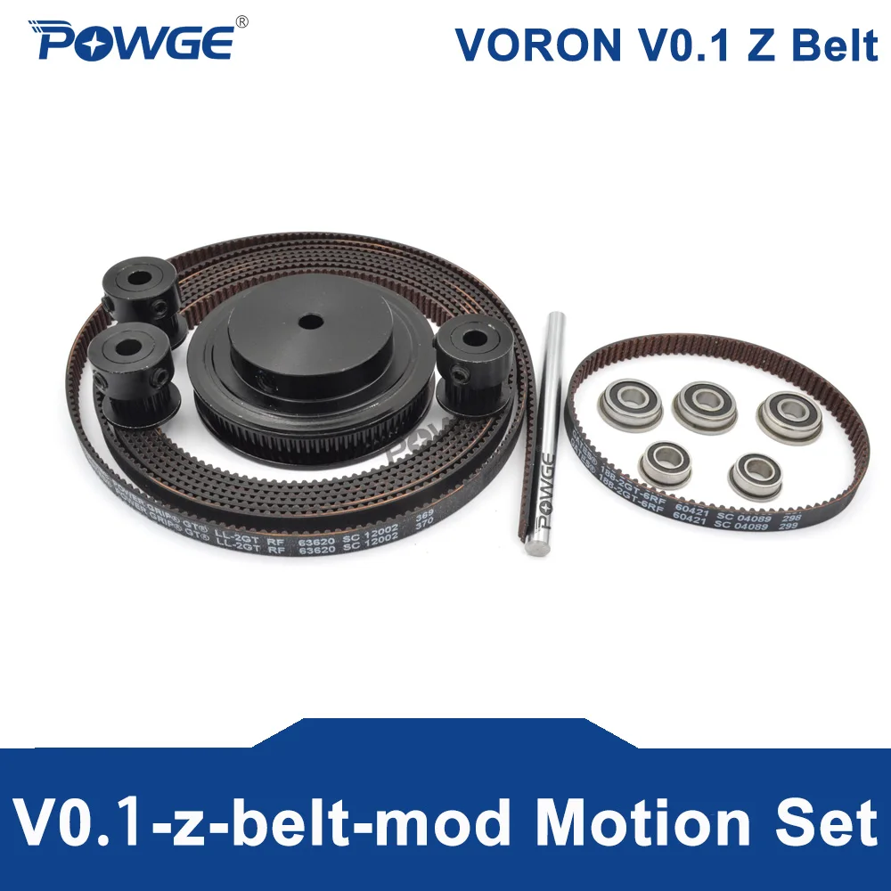

POWGE Voron 0.1-zbelt-mod-bom Motion Set GT2 LL-2GT RF Open Belt 2GT 20T/80Teeth Pulley F695-2RS F105-2RS Bearing 5X72mm Shaft