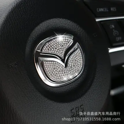 Mazda CX-4 алмазное рулевое колесо стандарт Angkesaila CX5 7 9 Tezi внутренняя отделка с инкрустацией стразами наклейки Алюминиевый логотип автомобиля
