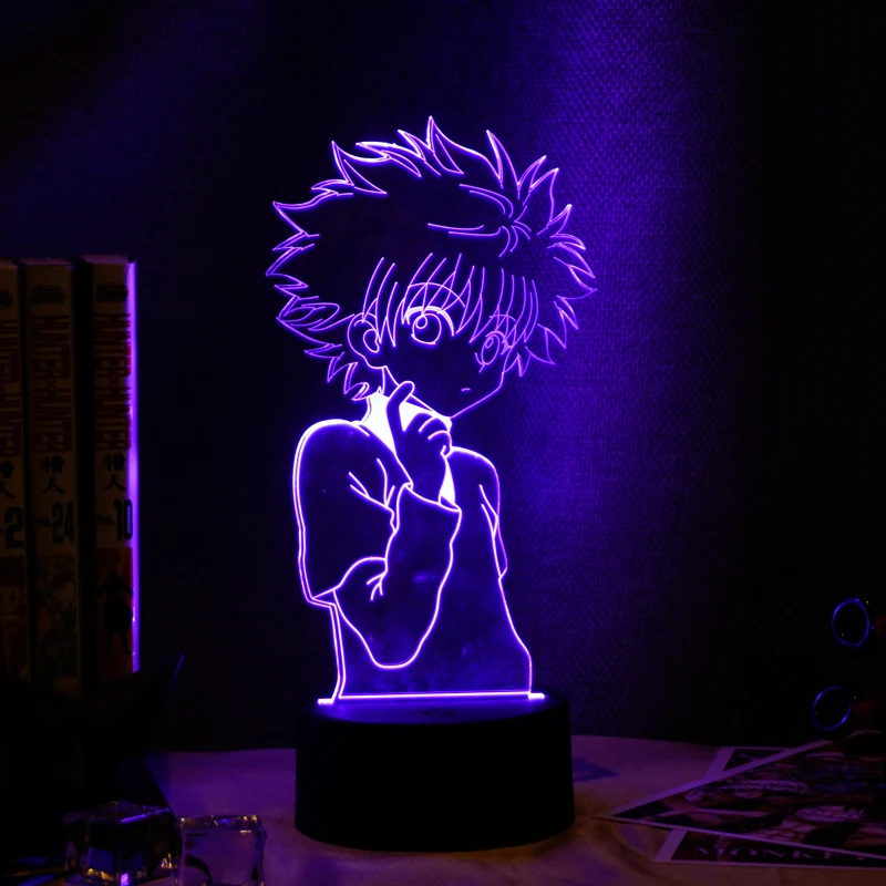 

3d Night Lamp Anime Hunter X Hunter Killua Figure Child Bedroom Decor Night Light for Kids Manga Gift Night Light Desk Lamp