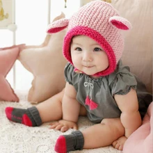 Новая детская зимняя шапка, теплая детская шапка с животными, вязаная детская Милая шапочка для девочек и мальчиков, повседневные модные детские шапки для девочек